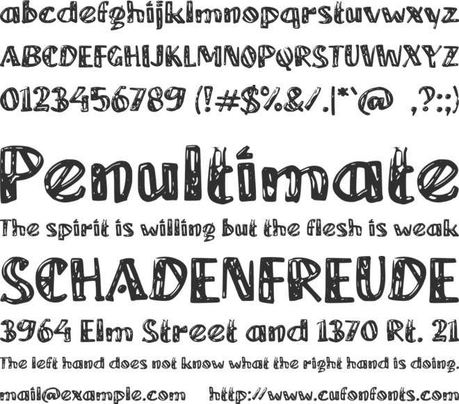 e Ethnic Wind font preview