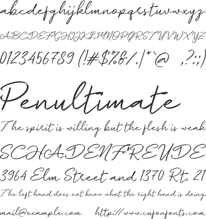 e Element Signature font preview