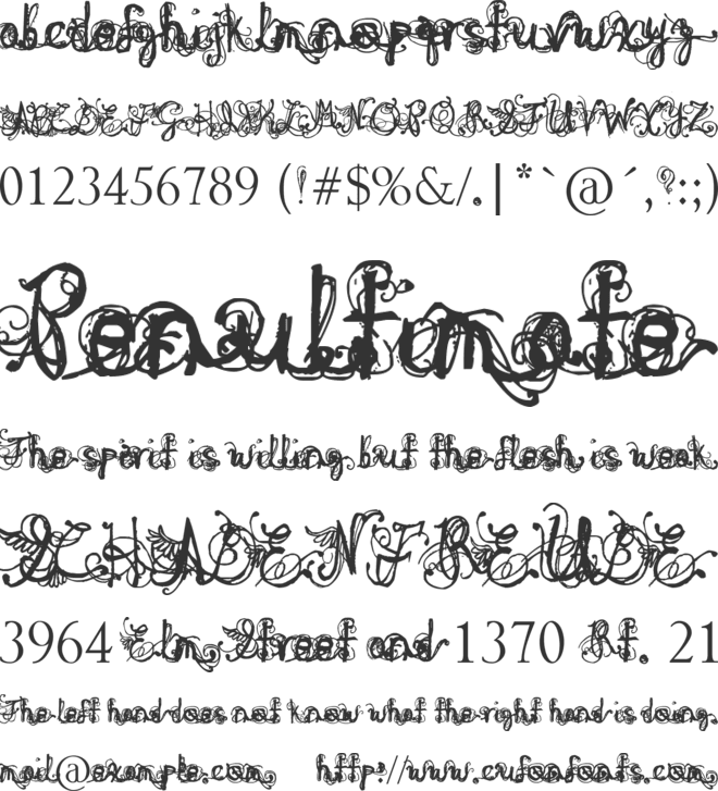 Denne Angel font preview