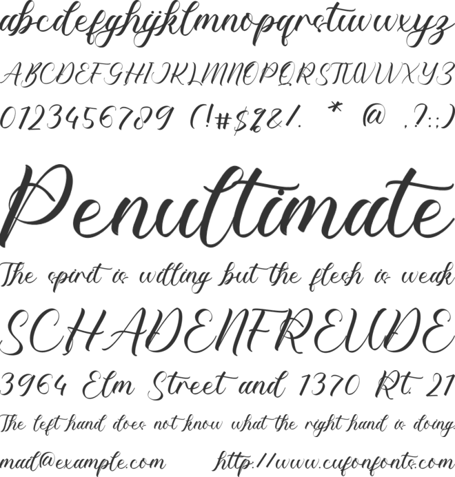 Monique Priscilla font preview