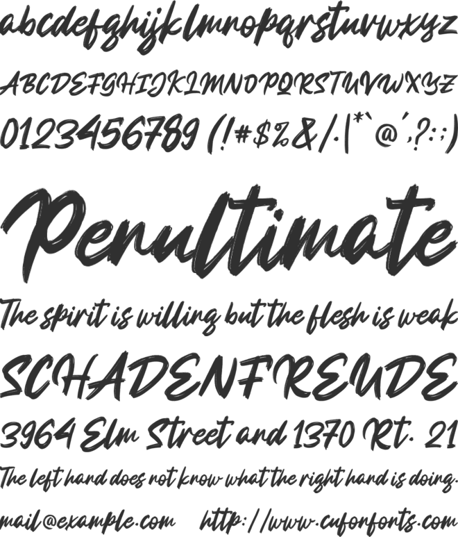 The Vanguard font preview