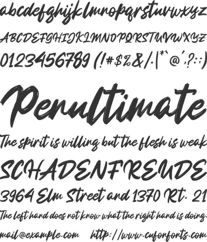 The Vanguard font preview