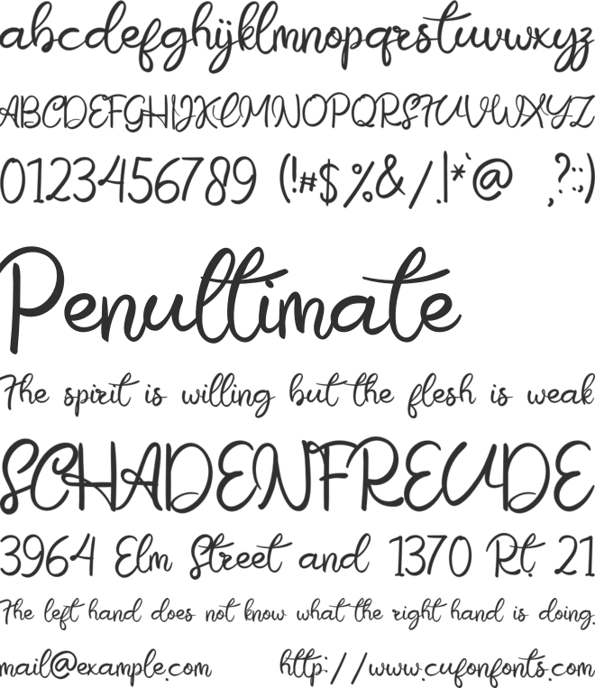 The Snowball font preview