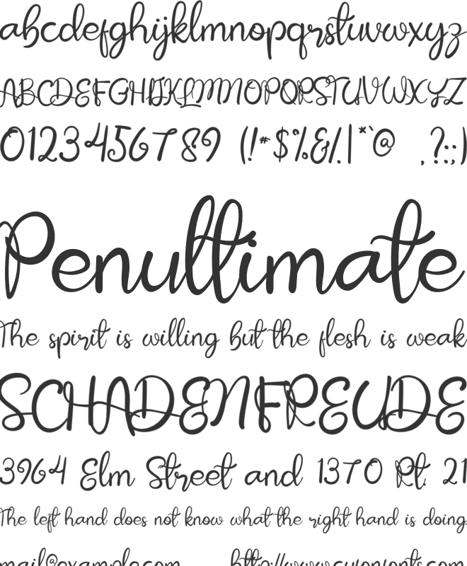 Love Yellow font preview