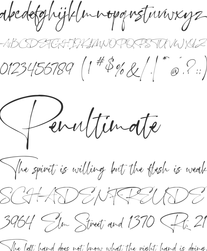 Dreaming in the Moonlight font preview