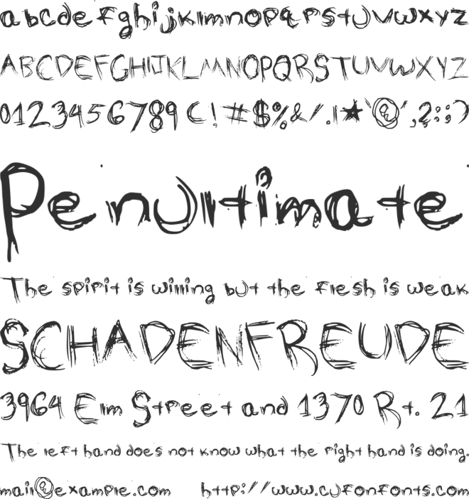 Sketched font preview
