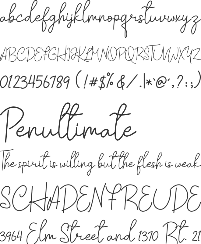 Chanilly font preview
