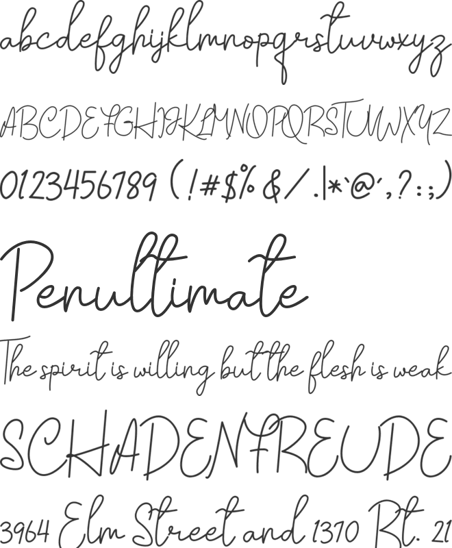 Chanilly font preview