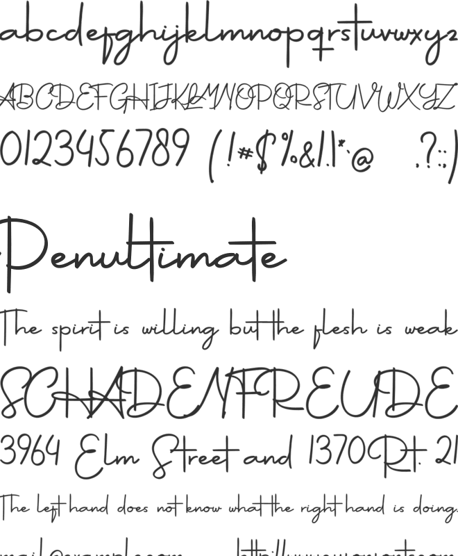 Sweetgrend font preview