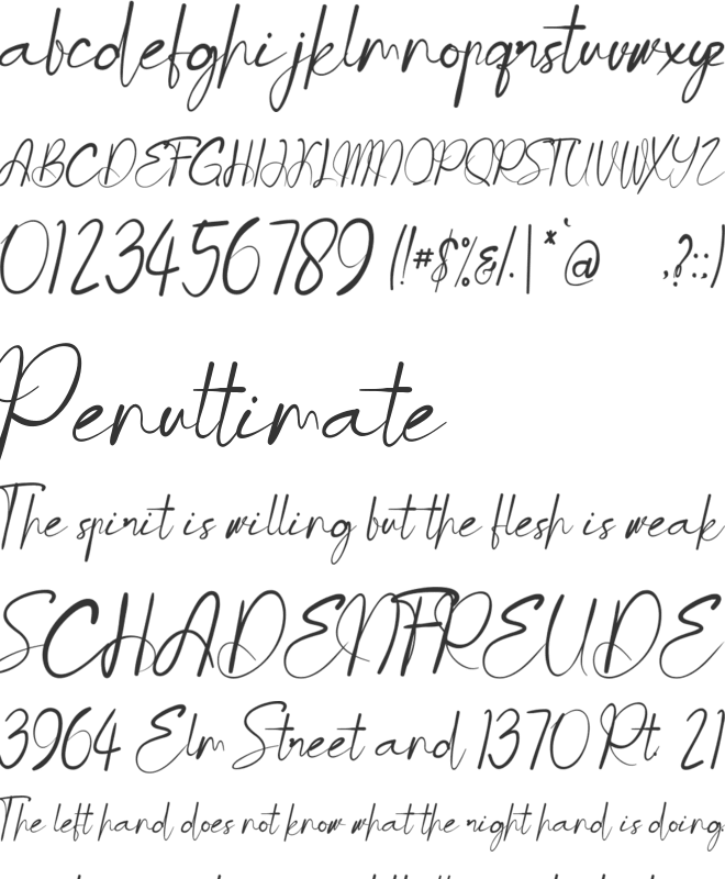 Genuine Handmade font preview
