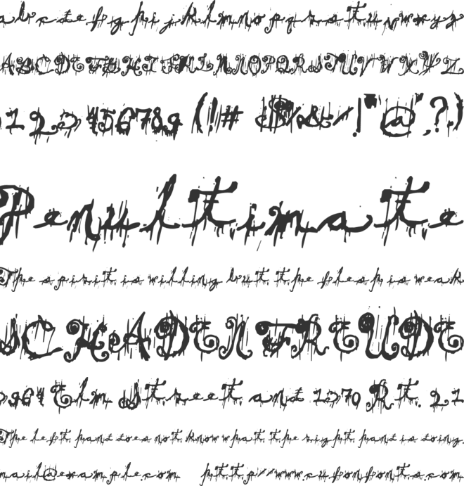 Dark Theater font preview