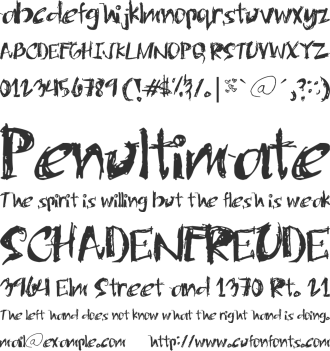 One Miguel Shaded font preview