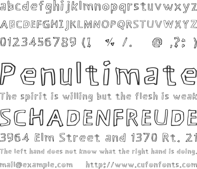 Garing Outline font preview
