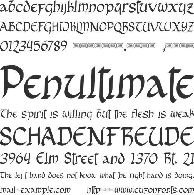 Bricius Free Trial font preview