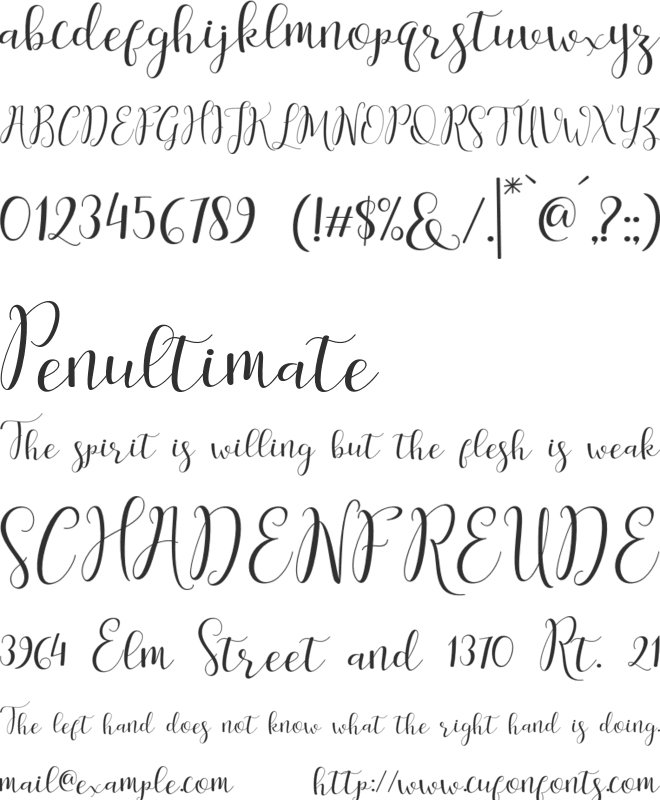 salita script font preview