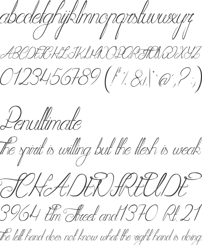 Seduction of Cristabelle font preview