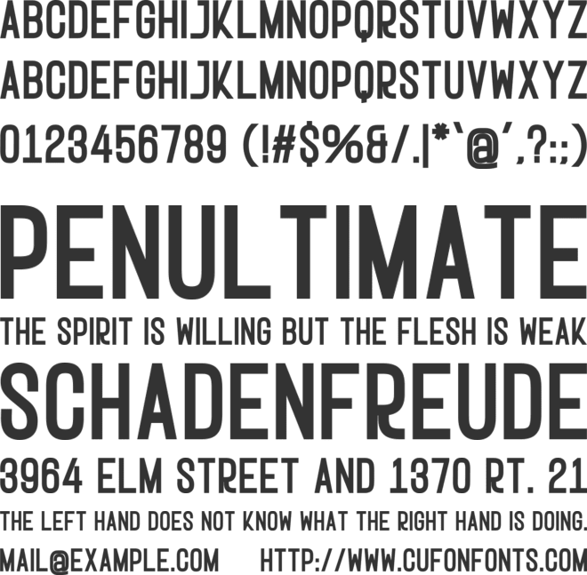 Ragnear Normal font preview