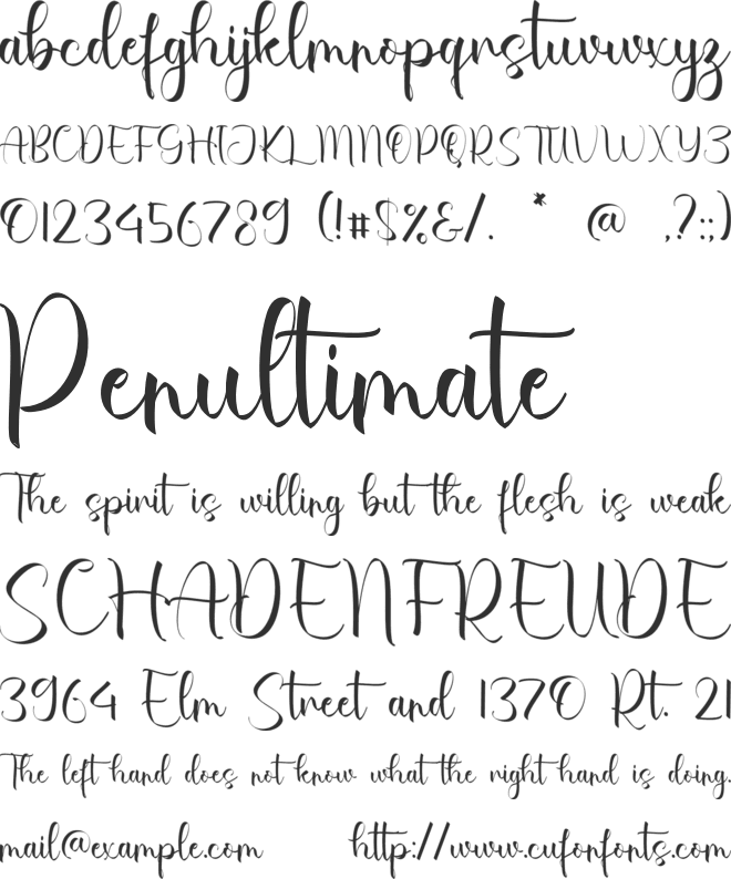 Whitley Emerald font preview