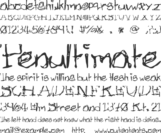 Afectionless font preview