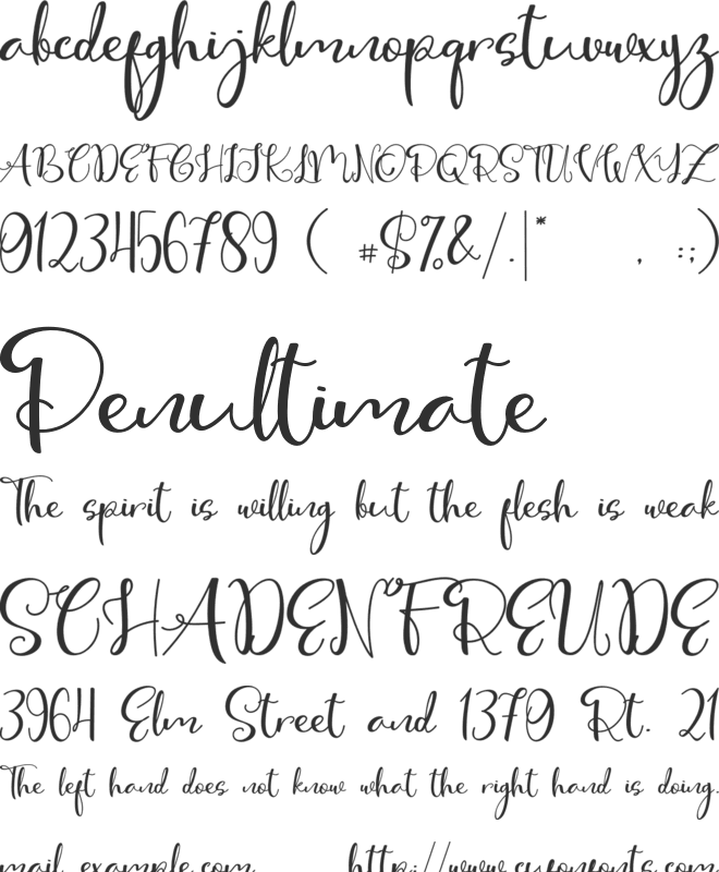 Cute Thing Script (Demo) font preview