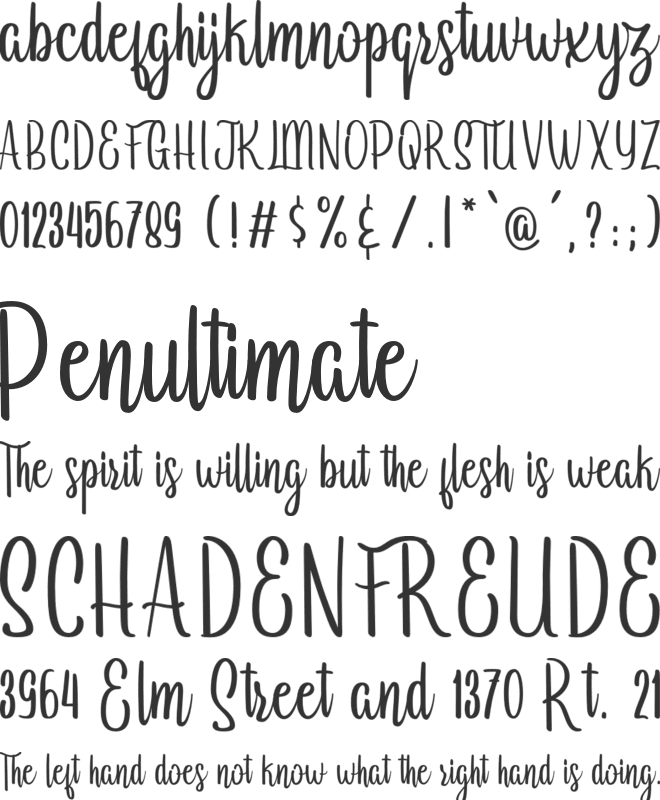 Arayara demo font preview