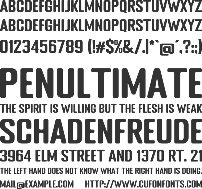 Bonus Giant font preview