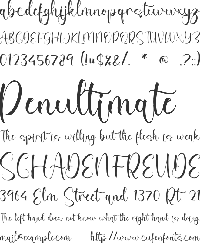 Milani Journey font preview
