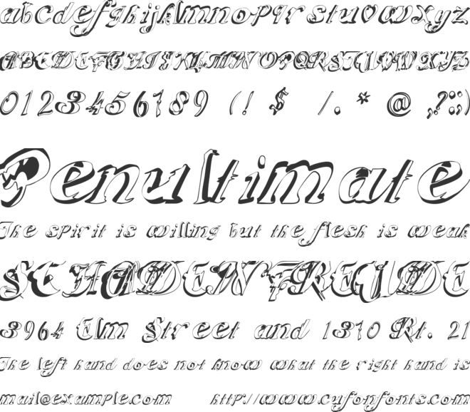 Scripteria Cola + Gummy + Toid font preview