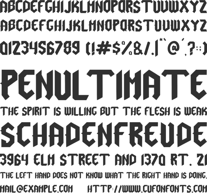 Rythm Of Death font preview