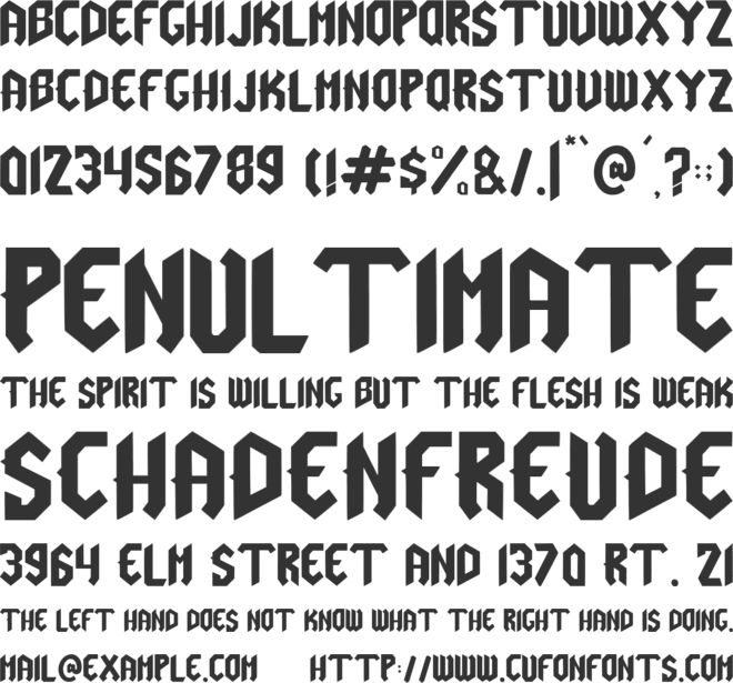 Rythm Of Death font preview