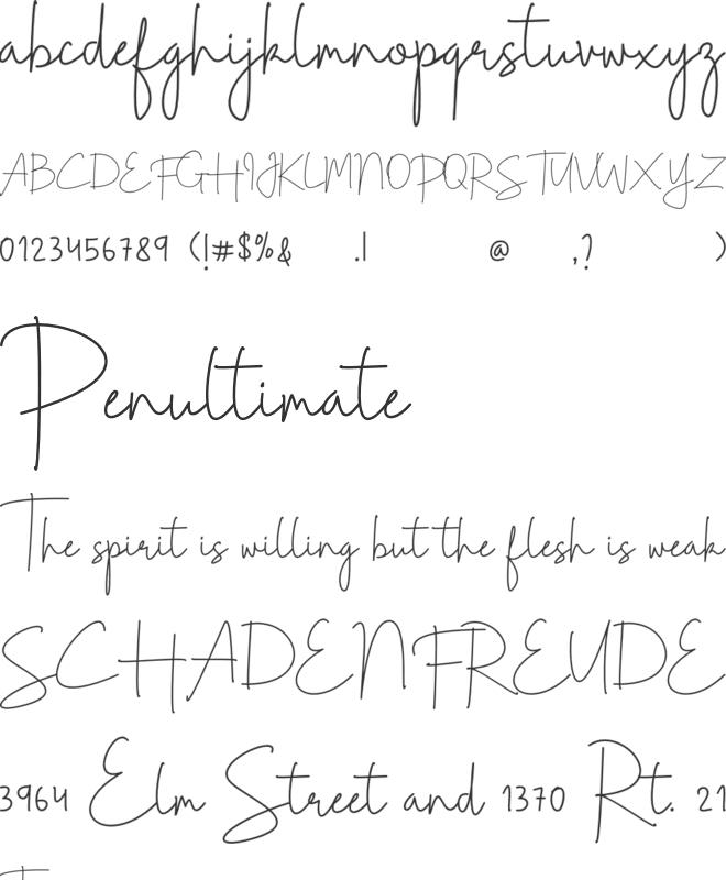 Celinea font preview