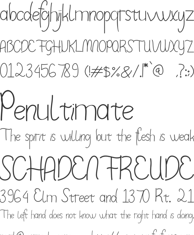 Unicorn Letter font preview