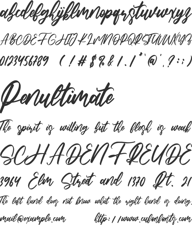 Hindsight font preview