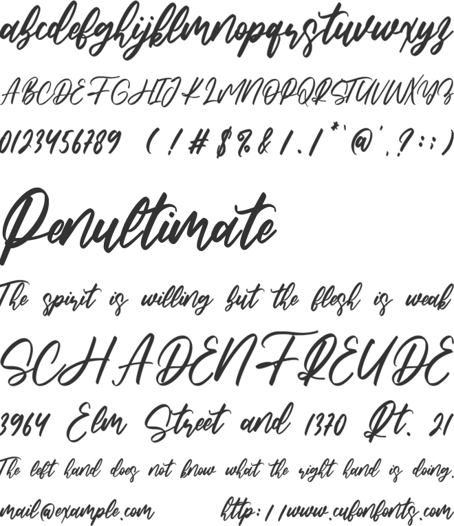 Hindsight font preview