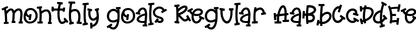 monthly goals Regular font