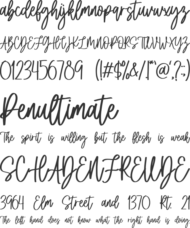 Mistigralley font preview