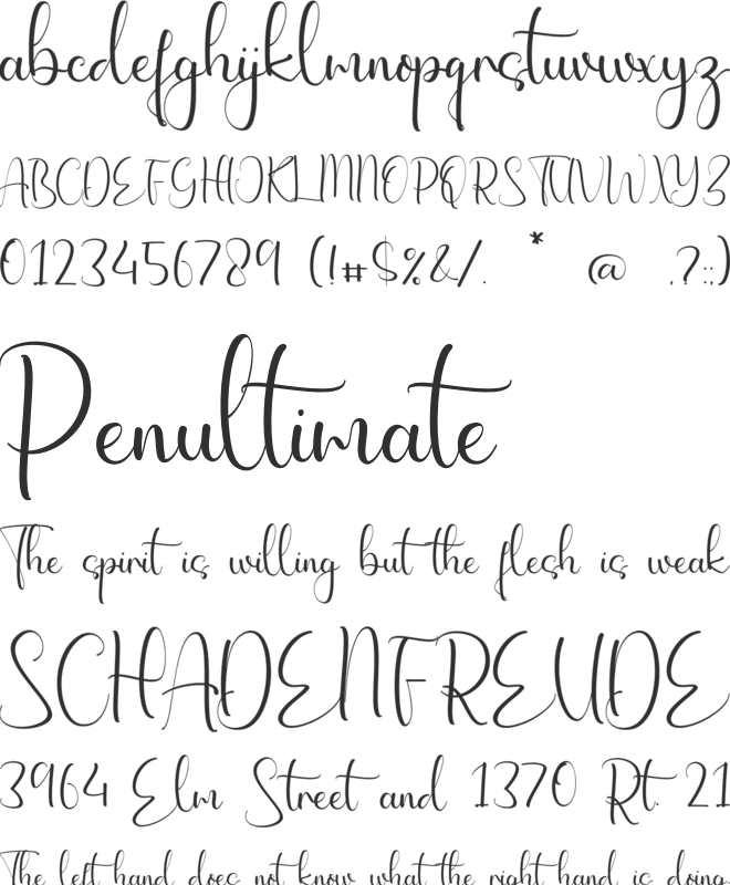 Clementine Ensley font preview