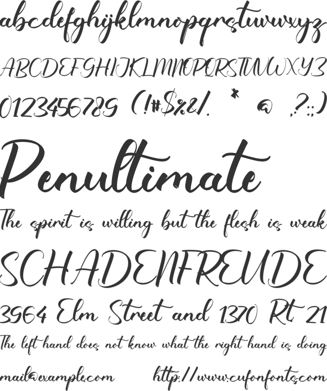 Aubrey Penelope font preview