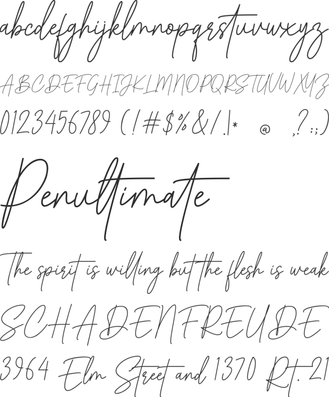 Gradientine Signature font preview