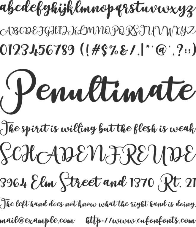 Lovely Yollandy font preview