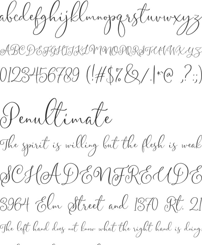 Gladiolus Script DEMO font preview