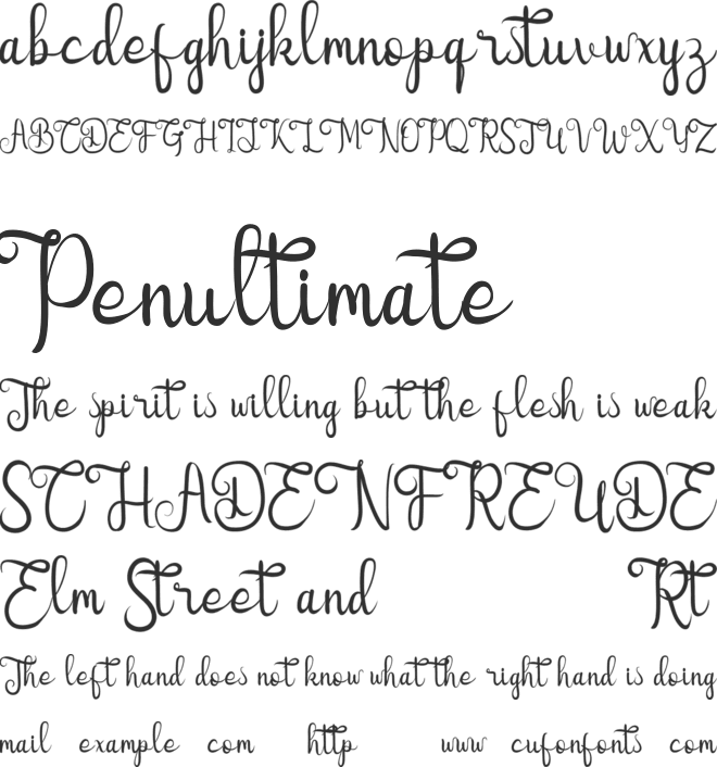 Quinneshademo font preview