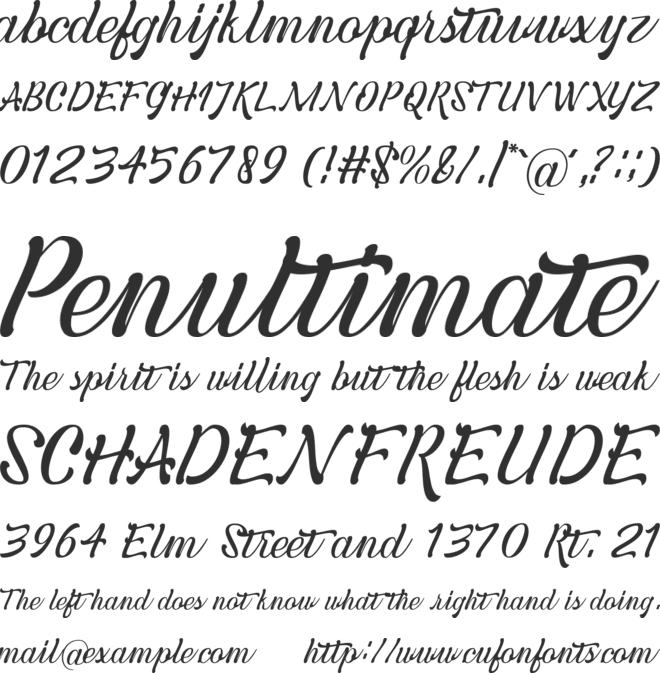 credentials font preview