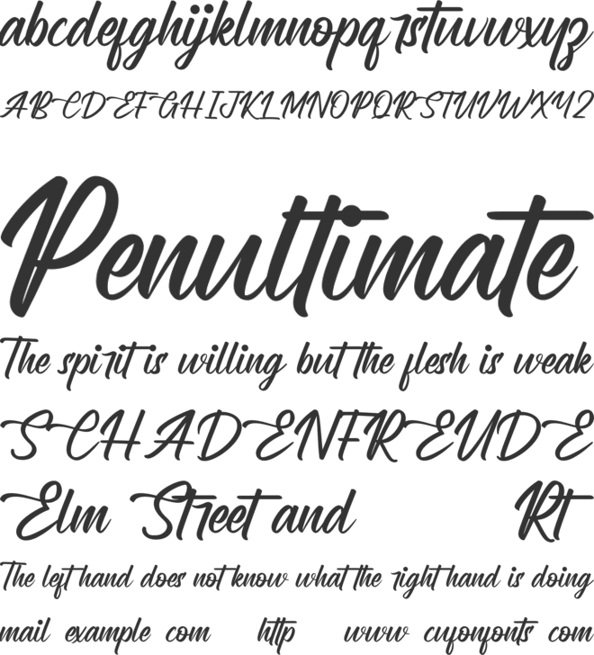 Celistyne Demo font preview