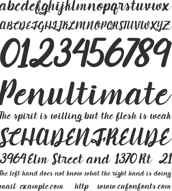 Candlelight font preview