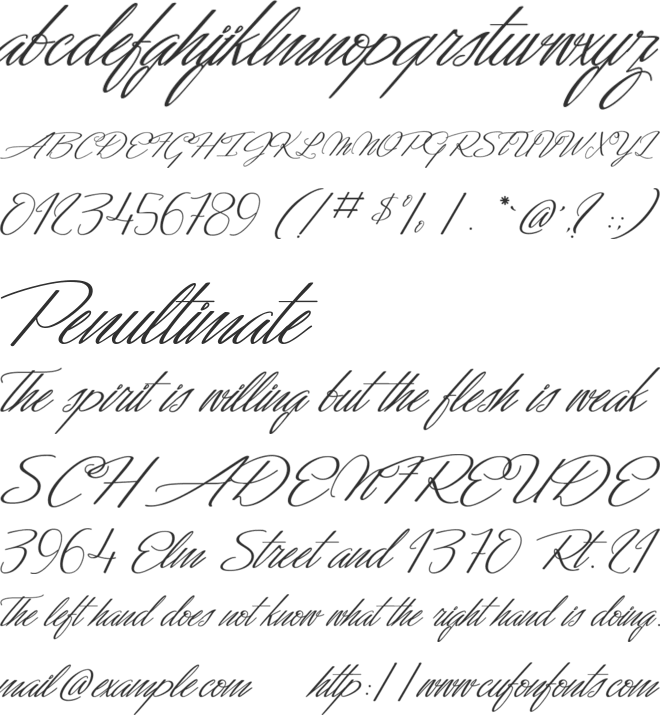 Dancing in the Moonlight font preview