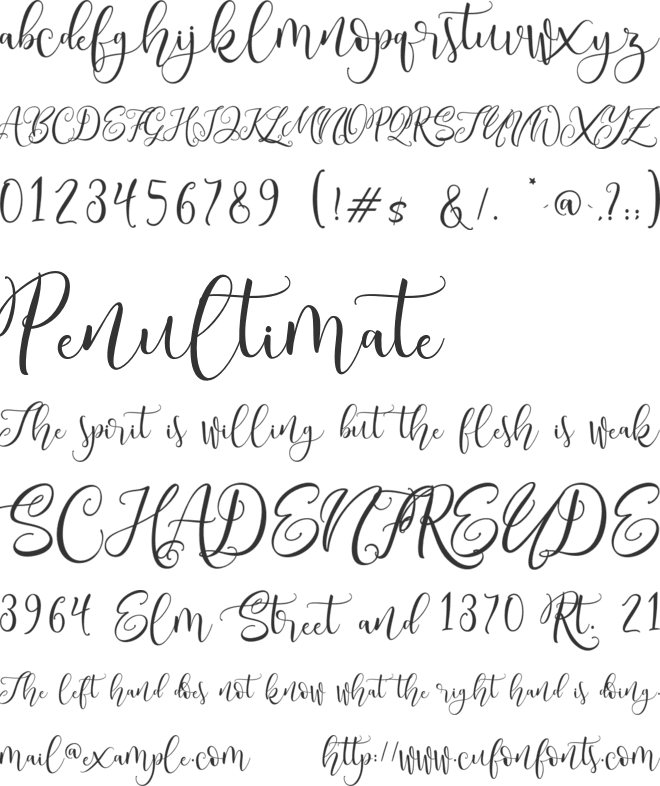 West Cousin font preview