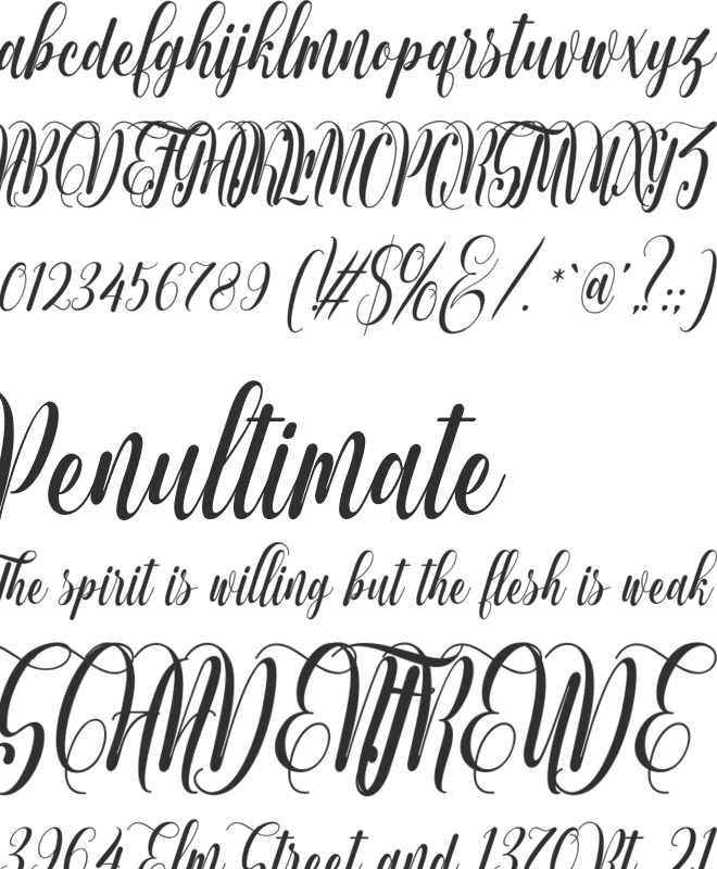 Muthya font preview