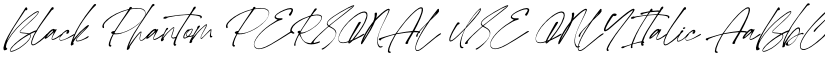 Black Phantom PERSONAL USE ONLY Italic font