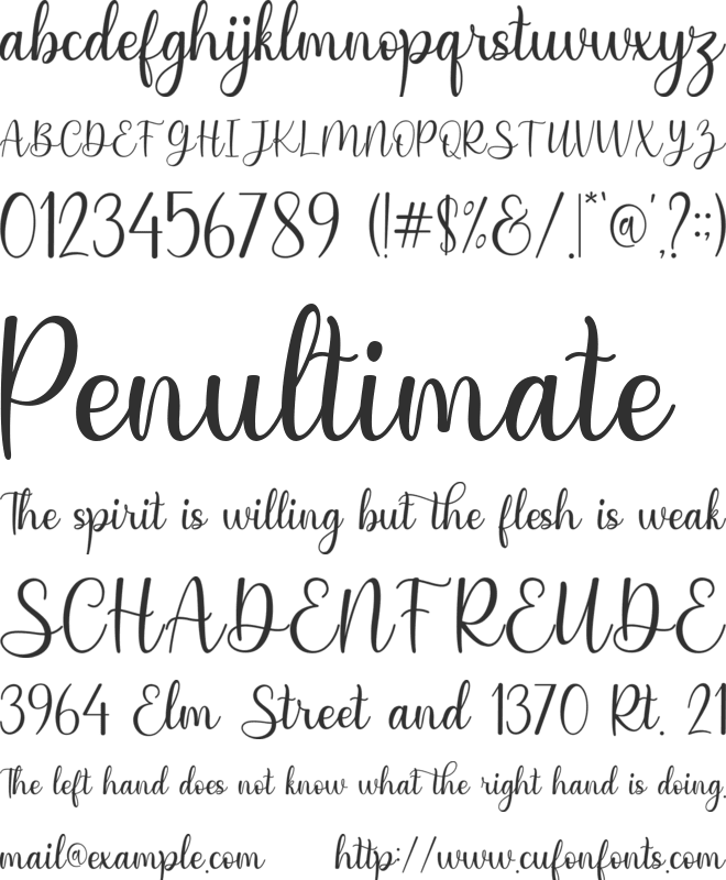 Senthany font preview